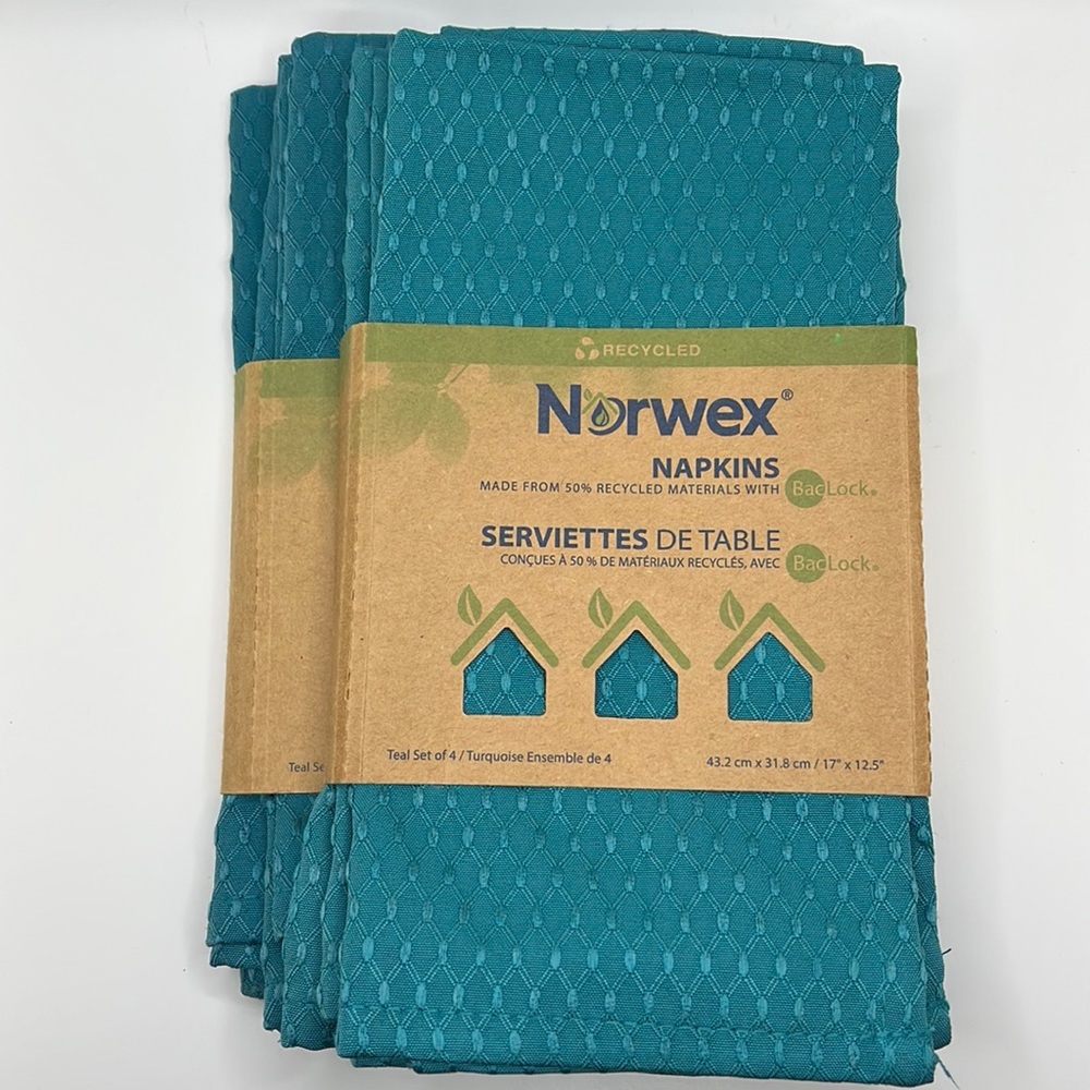 2 Sets of 4 NORWEX Napkins with SILVER